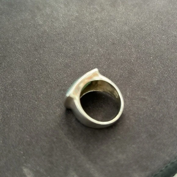 Sterling Silver And Faux Turquoise Ring Size 5 GUC - Picture 6 of 8